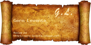 Gern Levente névjegykártya